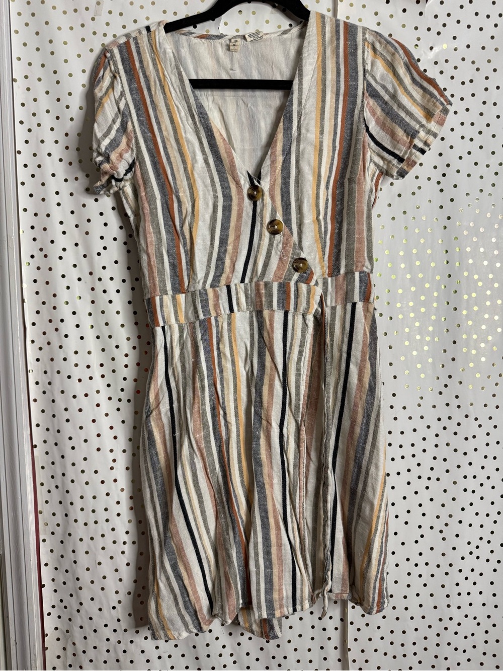Sky and Sparrow Striped V-Neck Dress